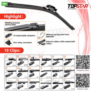 B Series Multi-fit Flat Wiper Blade (Front) – 14 to 19 Inches (355 to 482 mm)